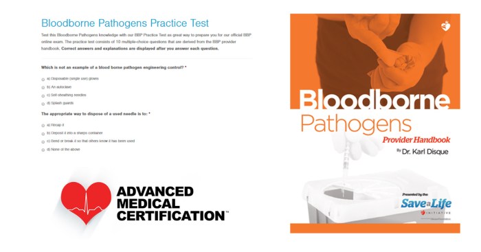 Blood borne pathogens quiz answers